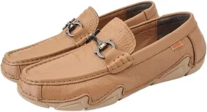 New Men's Loafers Shoes Moccasins Round Toe Shoes Faux Crocodile Print Leather Slip Resistant Flexible Anti-Slip Party Slip-on