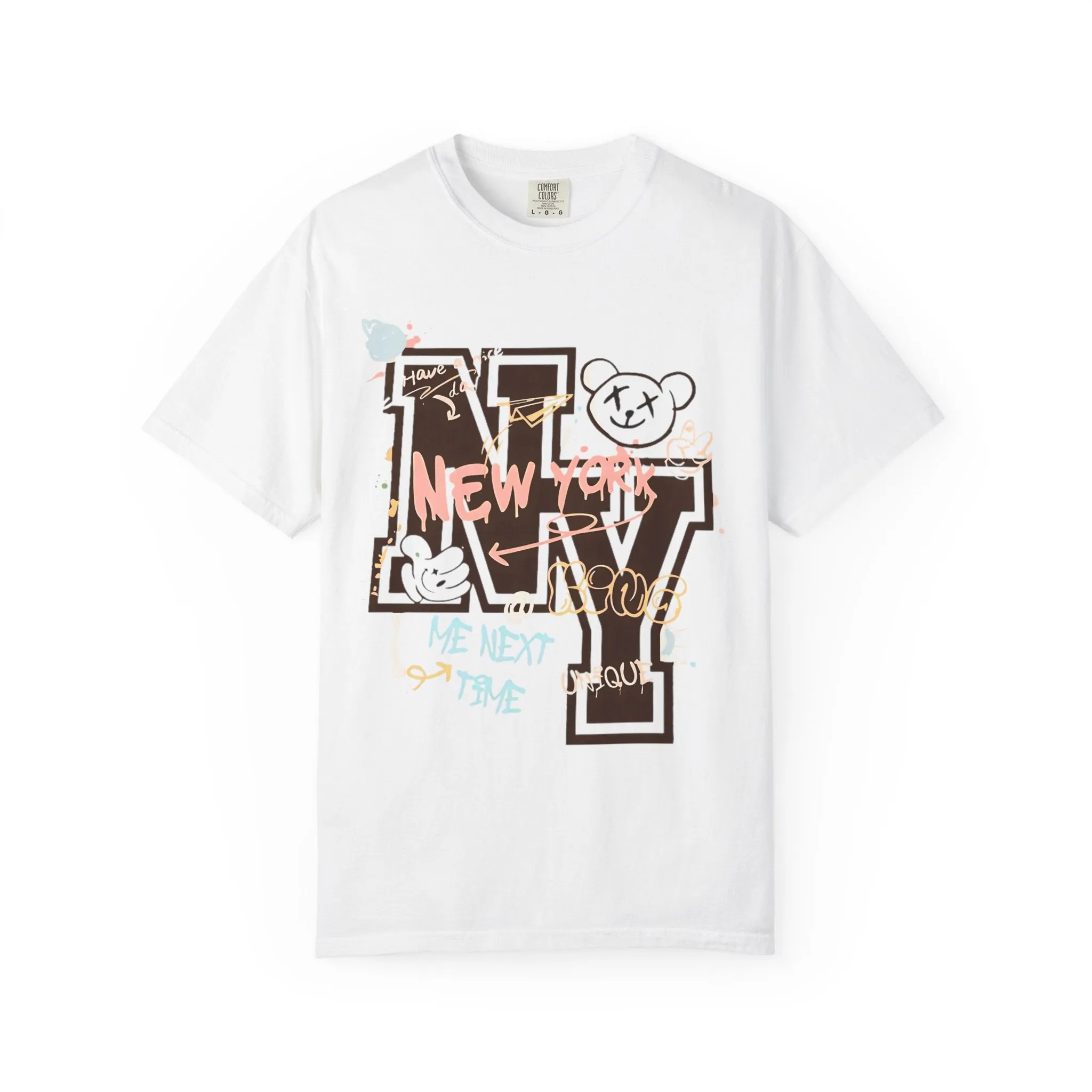 New York Chaos Tee  Comfort Colors Sneaker Match T-Shirt | Nike Dunk Glacier Blue Arctic Orange Match | Street Art Graphic