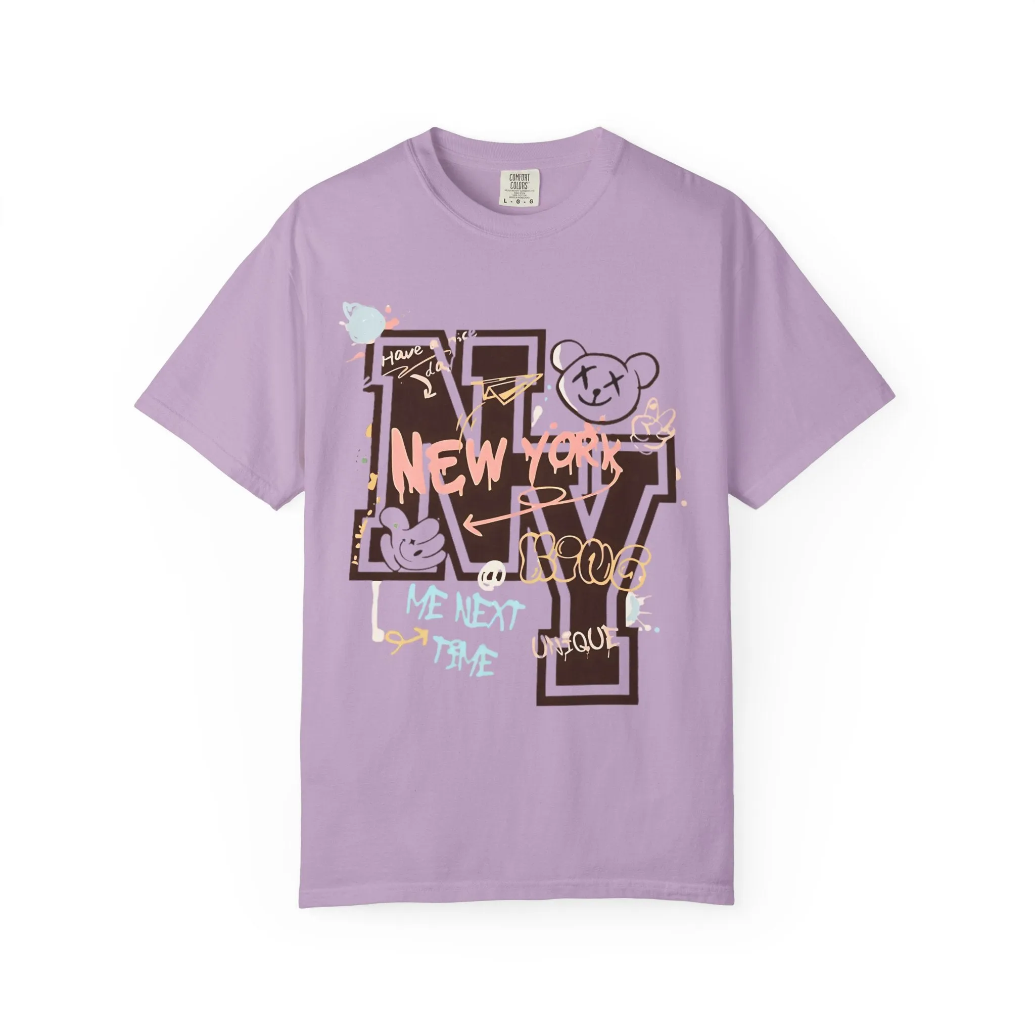 New York Chaos Tee  Comfort Colors Sneaker Match T-Shirt | Nike Dunk Glacier Blue Arctic Orange Match | Street Art Graphic