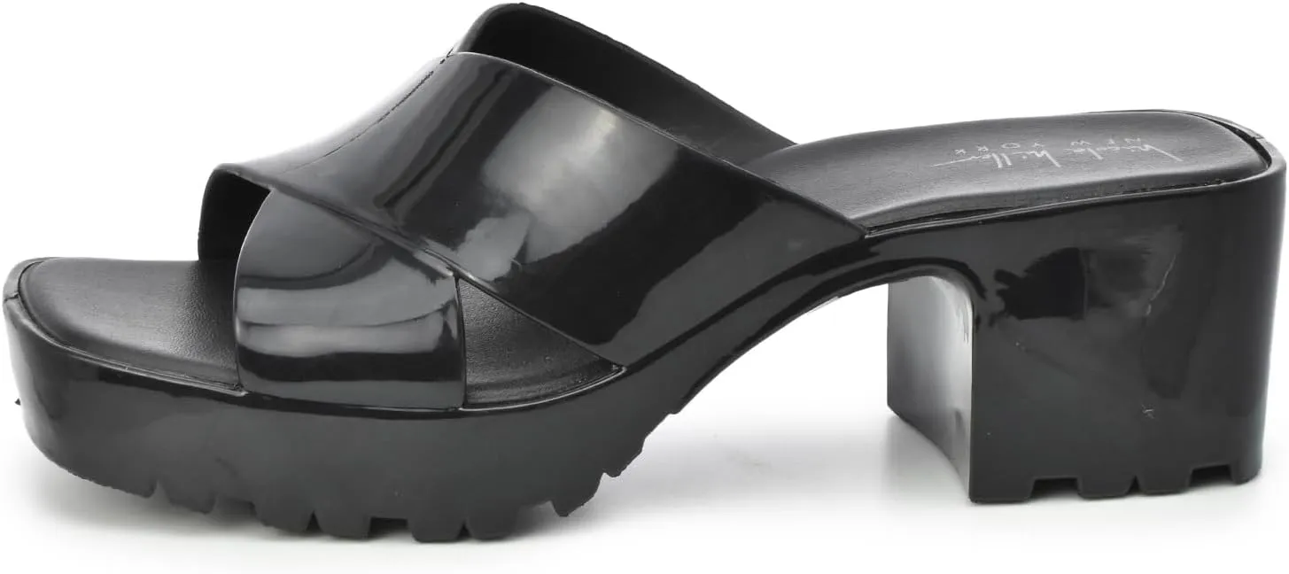 Nicole Miller Womens Eva Heel Sandal Easy Slip on Design