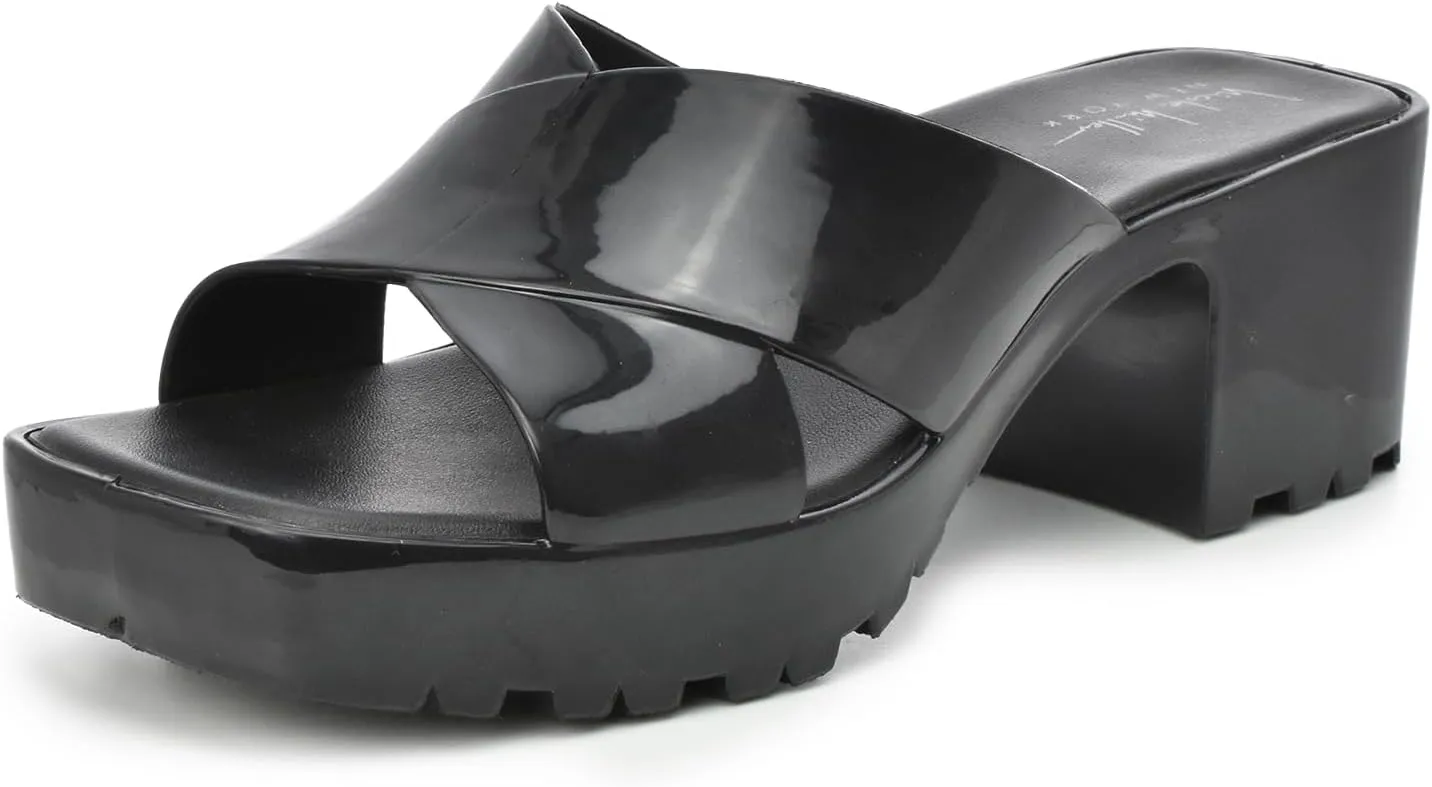 Nicole Miller Womens Eva Heel Sandal Easy Slip on Design