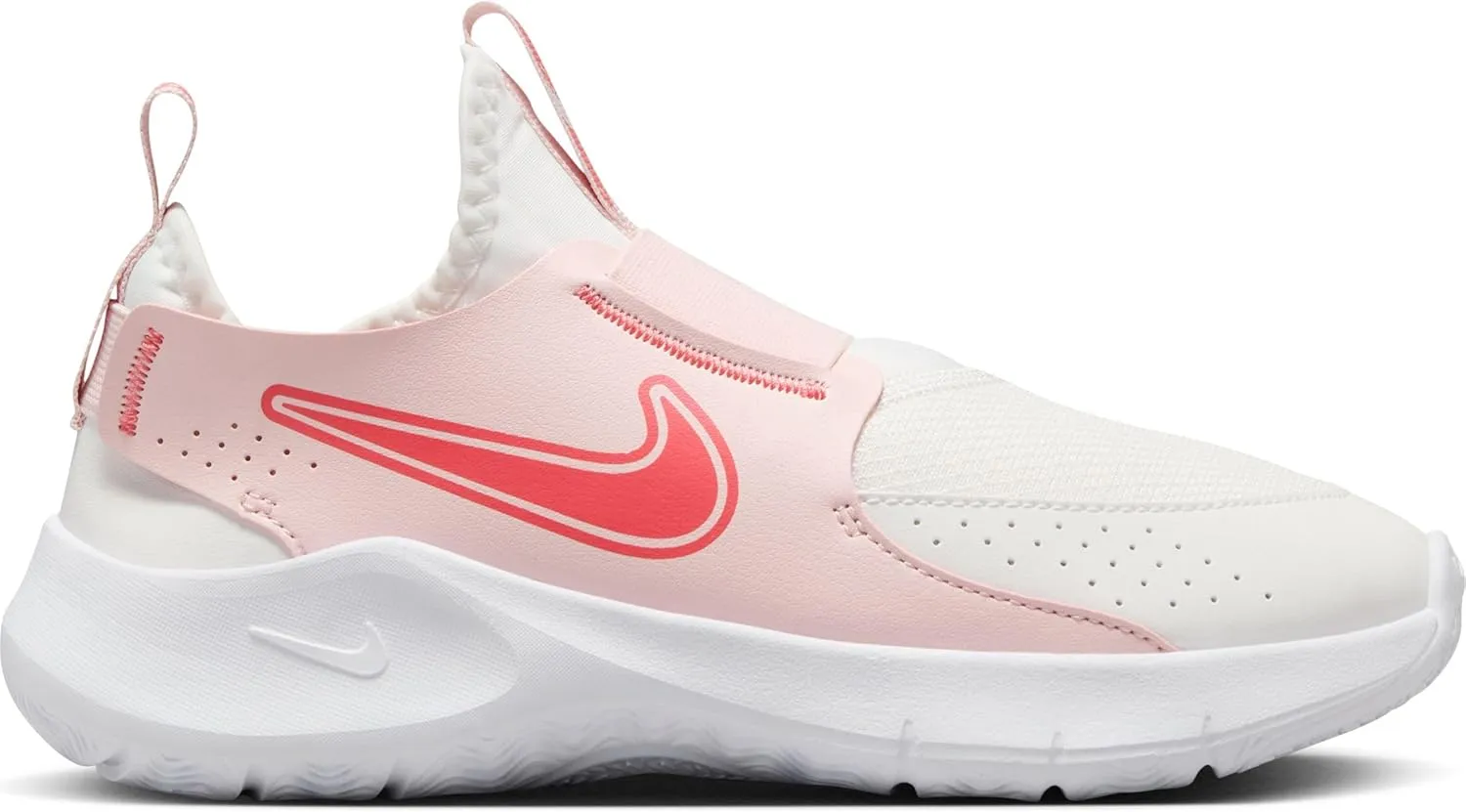 Nike Flex Runner 3 Big Kids' Road Running Shoes (FN1294-104, Summit White/Echo Pink/Magic Ember)