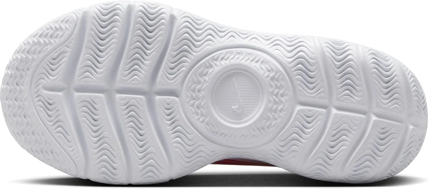 Nike Flex Runner 3 Big Kids' Road Running Shoes (FN1294-104, Summit White/Echo Pink/Magic Ember)