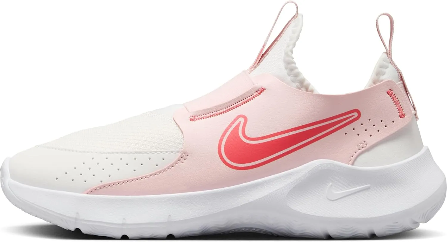 Nike Flex Runner 3 Big Kids' Road Running Shoes (FN1294-104, Summit White/Echo Pink/Magic Ember)