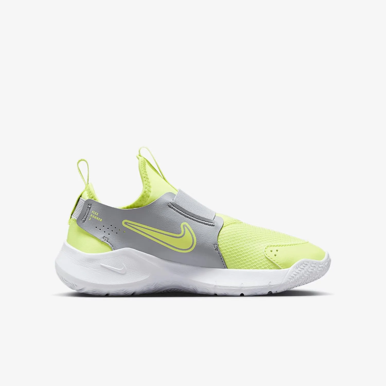 Nike Flex Runner 3 Big Kids' Road Running Shoes (FN1294-105, Summit White/White/Light Lemon Twist)