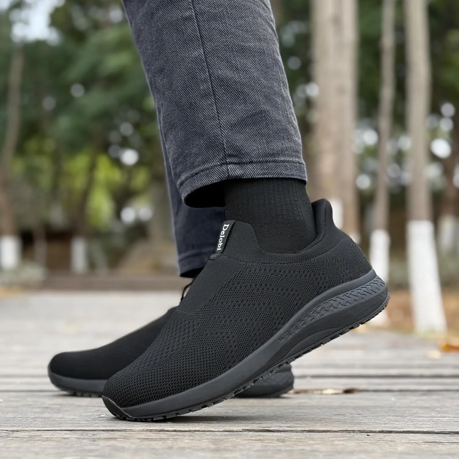 Non Slip Work Shoes for Men Food Service Slip On Chef Kitchen Shoes Waterproof Work Shoes Restaurant Slip Resistant Hospital Walking Sneakers Air Cushion Breathable Lightweight