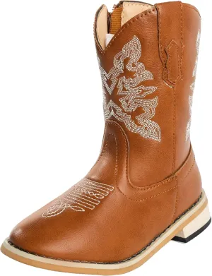 NORTY Unisex Little Kid Cowboy Boots for Girls and Boys - Stylish Faux Leather Cowboy Boots