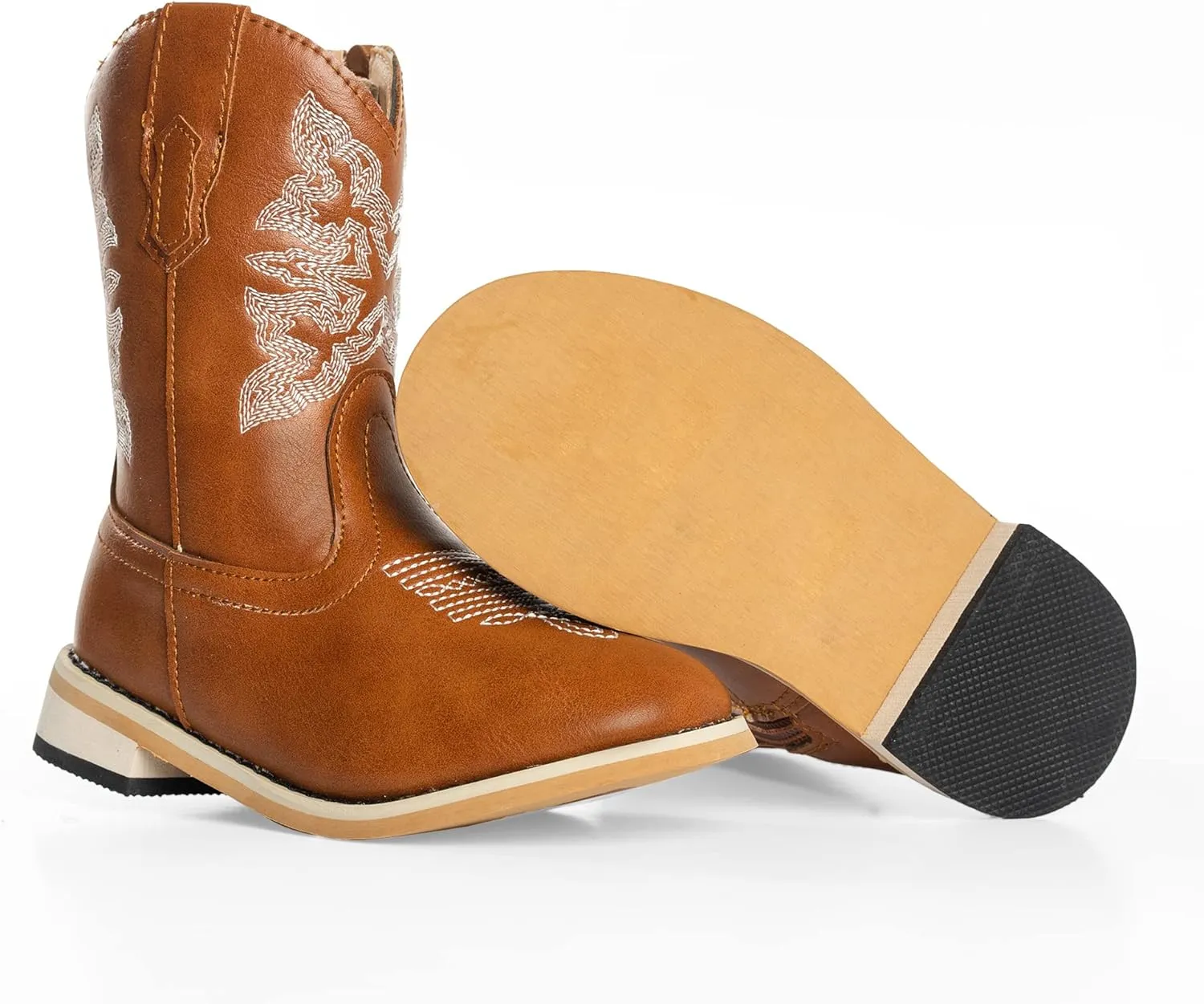 NORTY Unisex Little Kid Cowboy Boots for Girls and Boys - Stylish Faux Leather Cowboy Boots