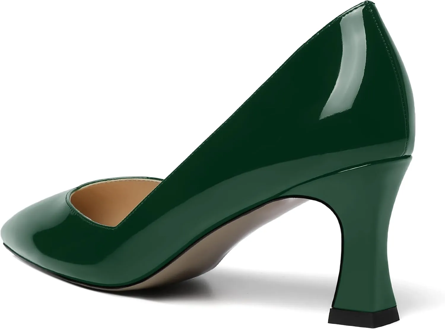 NUMALEO Womens Pointed Toe Patent Dress Slip On Wedding Solid Spool Mid Heel Pumps Shoes 2.5 Inch