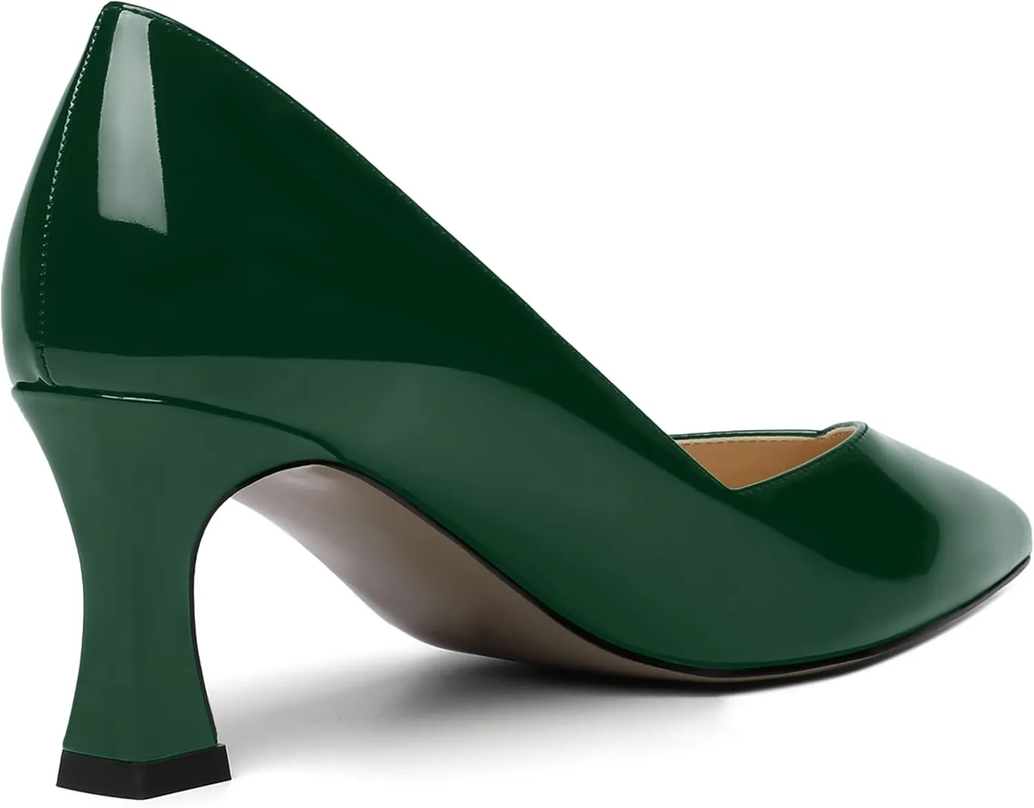 NUMALEO Womens Pointed Toe Patent Dress Slip On Wedding Solid Spool Mid Heel Pumps Shoes 2.5 Inch