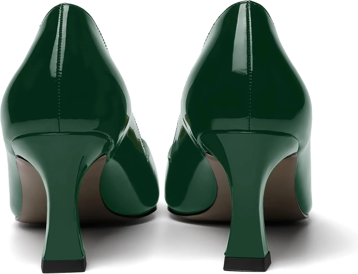 NUMALEO Womens Pointed Toe Patent Dress Slip On Wedding Solid Spool Mid Heel Pumps Shoes 2.5 Inch