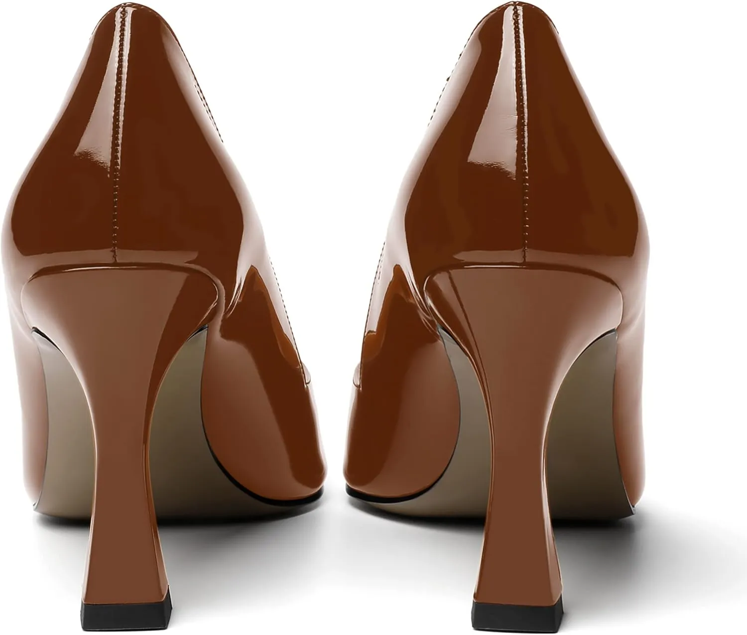 NUMALEO Womens Slip On Dress Solid Pointed Toe Dating Patent Spool High Heel Pumps Shoes 3.3 Inch