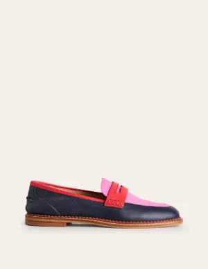 Nya Pennyloafer-Marineblau/Rosa Turmalingrün