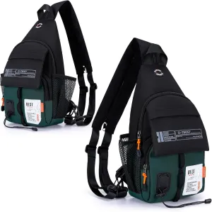 O-TBOST Lightweight Crossbody Backpack Sling Bag Small Shoulder Bags for Women Men Casual Chest Daypack Hiking Travel (Green)