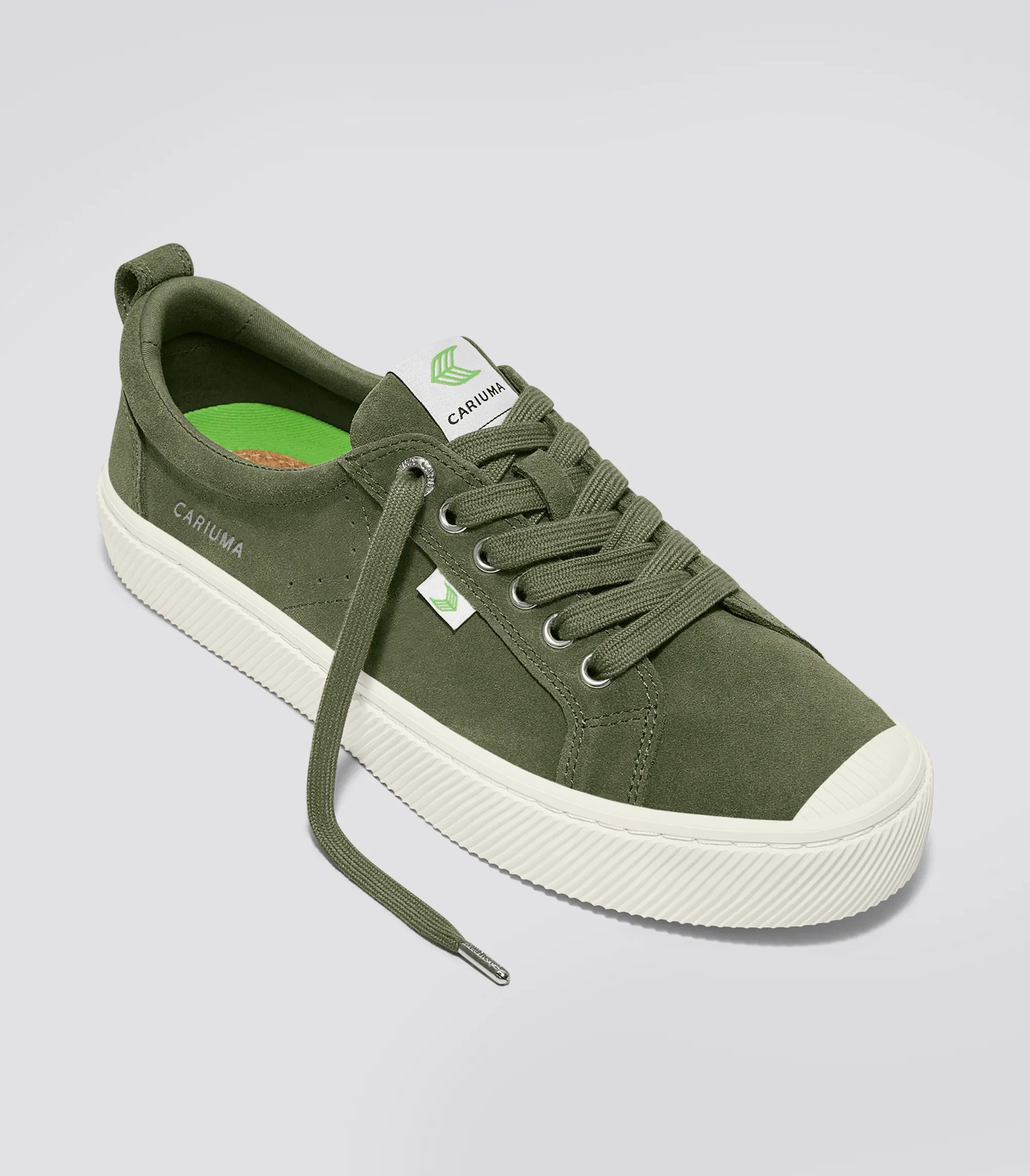 OCA Low Bronze Green Suede Sneaker