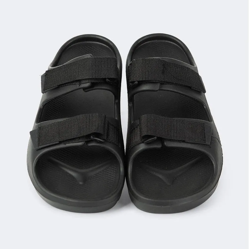 Oil And Gaz Comfortable Men Beach Slide Black