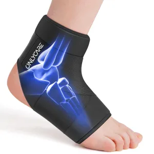 ONLYCARE Ankle Ice Pack Wrap, Soft Gel Ankle Ice Pack for Hot & Cold Hand Therapy, Foot Ice Pack Wrap for Sprained Ankle Injuries, Achilles Tendonitis, Plantar Fasciitis, Swelling