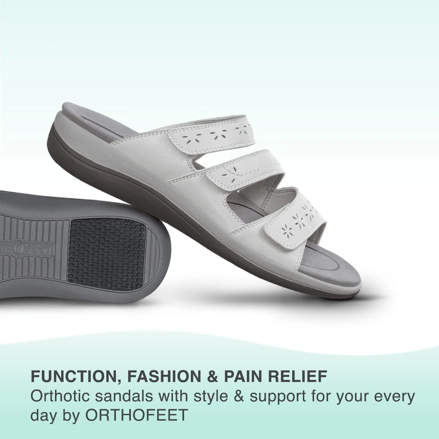 Orthofeet Women's Orthopedic Stretchable Slide Sahara Sandals