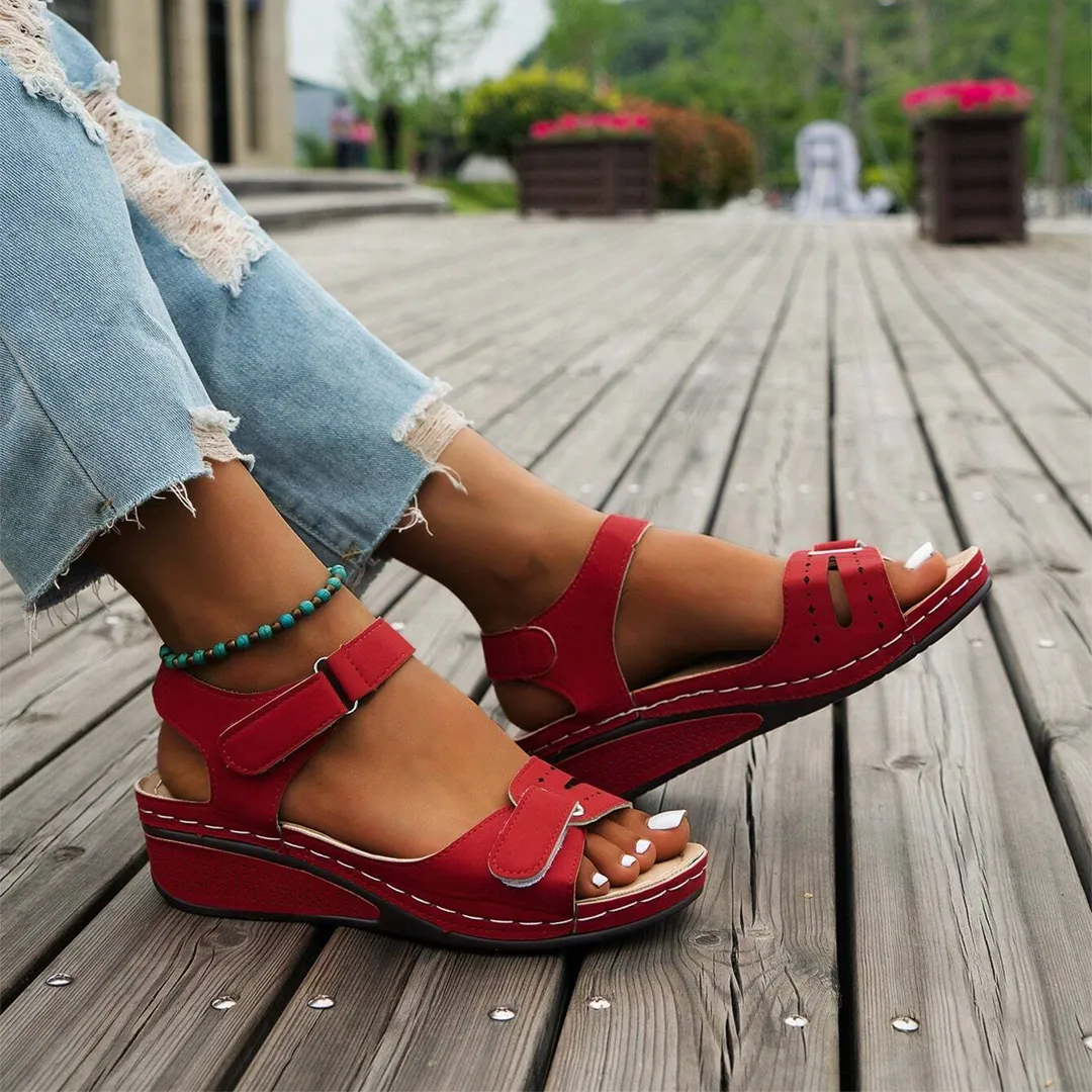 ORTHOPEDIC ANKLE STRAP WEDGE SPORT SANDALS