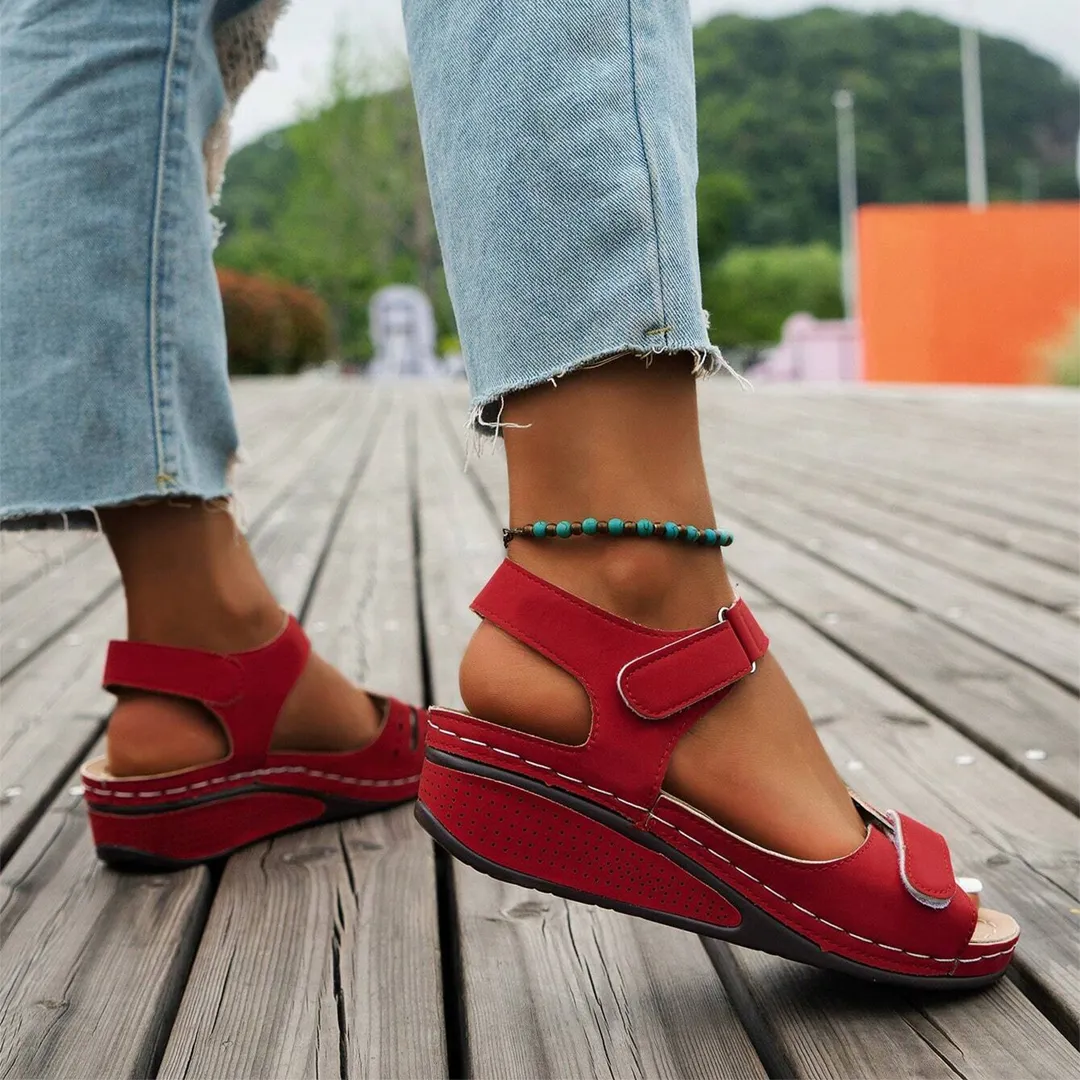 ORTHOPEDIC ANKLE STRAP WEDGE SPORT SANDALS