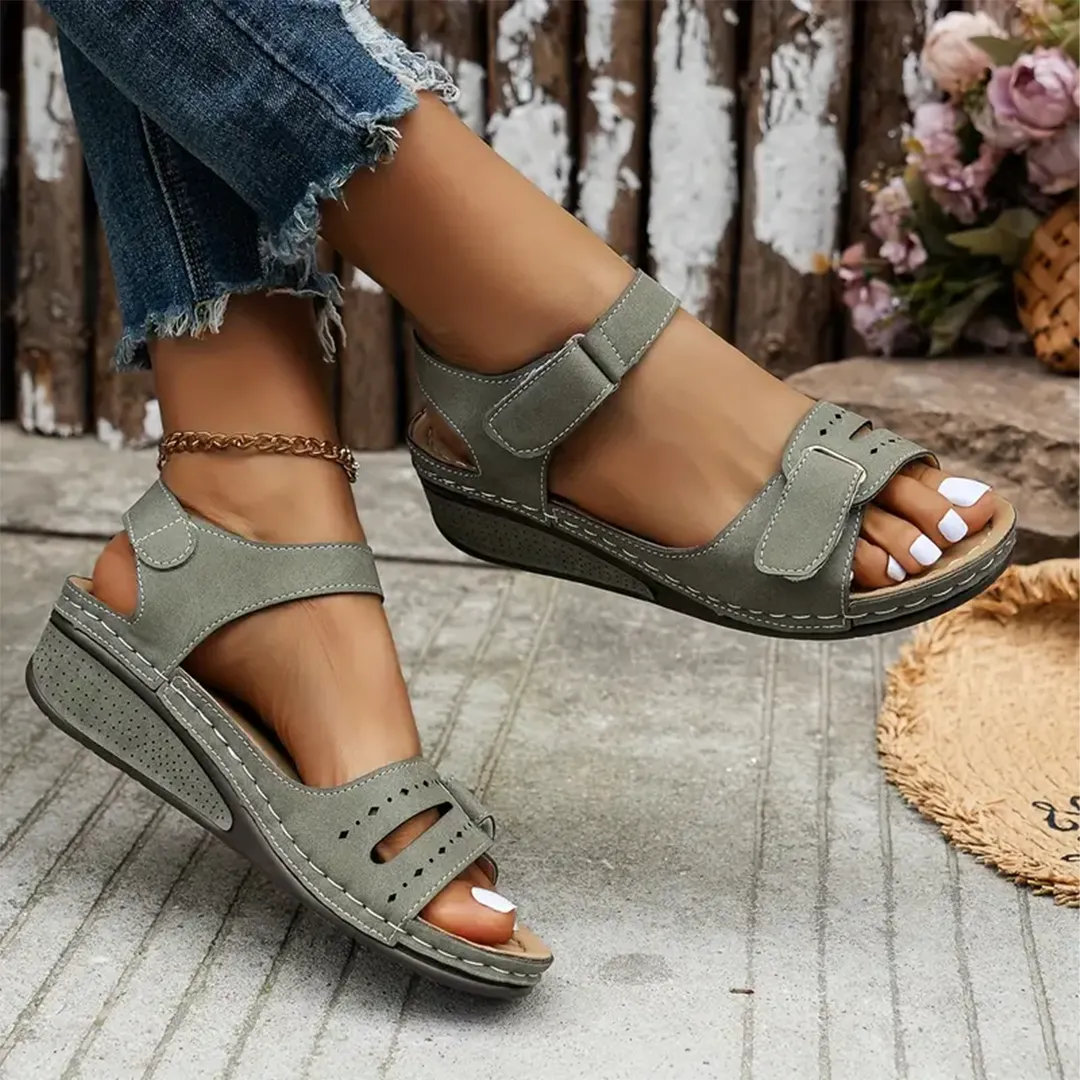 ORTHOPEDIC ANKLE STRAP WEDGE SPORT SANDALS