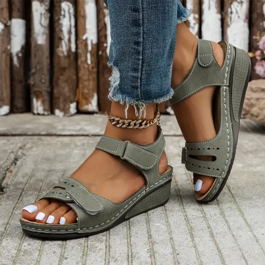 ORTHOPEDIC ANKLE STRAP WEDGE SPORT SANDALS