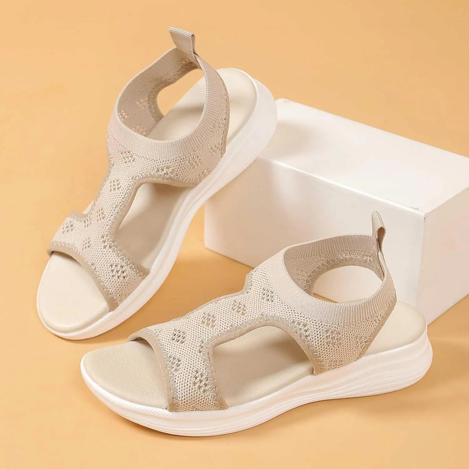 Orthopedic Sandals for Women, Breathable Mesh Slide Sandals with Arch Support Comfortable Beach Sandal