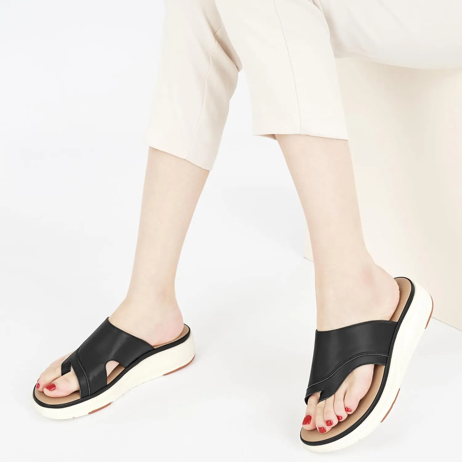 Orthopedic Sandals for Women Outdoor: Dressy Comfort Slides Womens Fashion - Casual Platform Ladies Walking Sandal