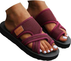 Orthopedic Sandals for Women, Women's Hollow Mesh Slide Sandals with Arch Support Comfortable Beach Sandals