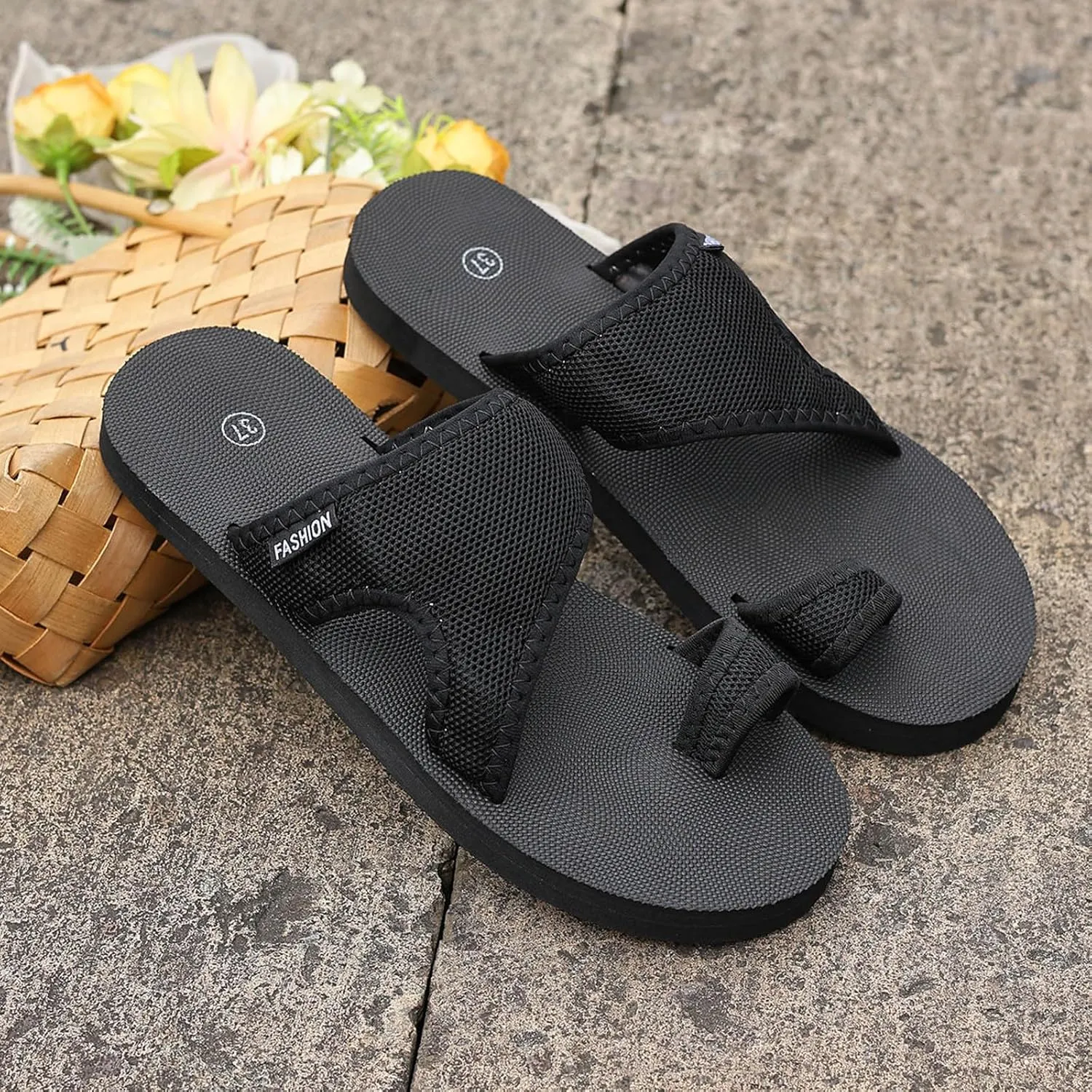 Orthopedic Slides Sandals for Women Beach Breathable Comfortable Mesh Hollow Slide Sandals Non Slip Mesh Flats Sandal