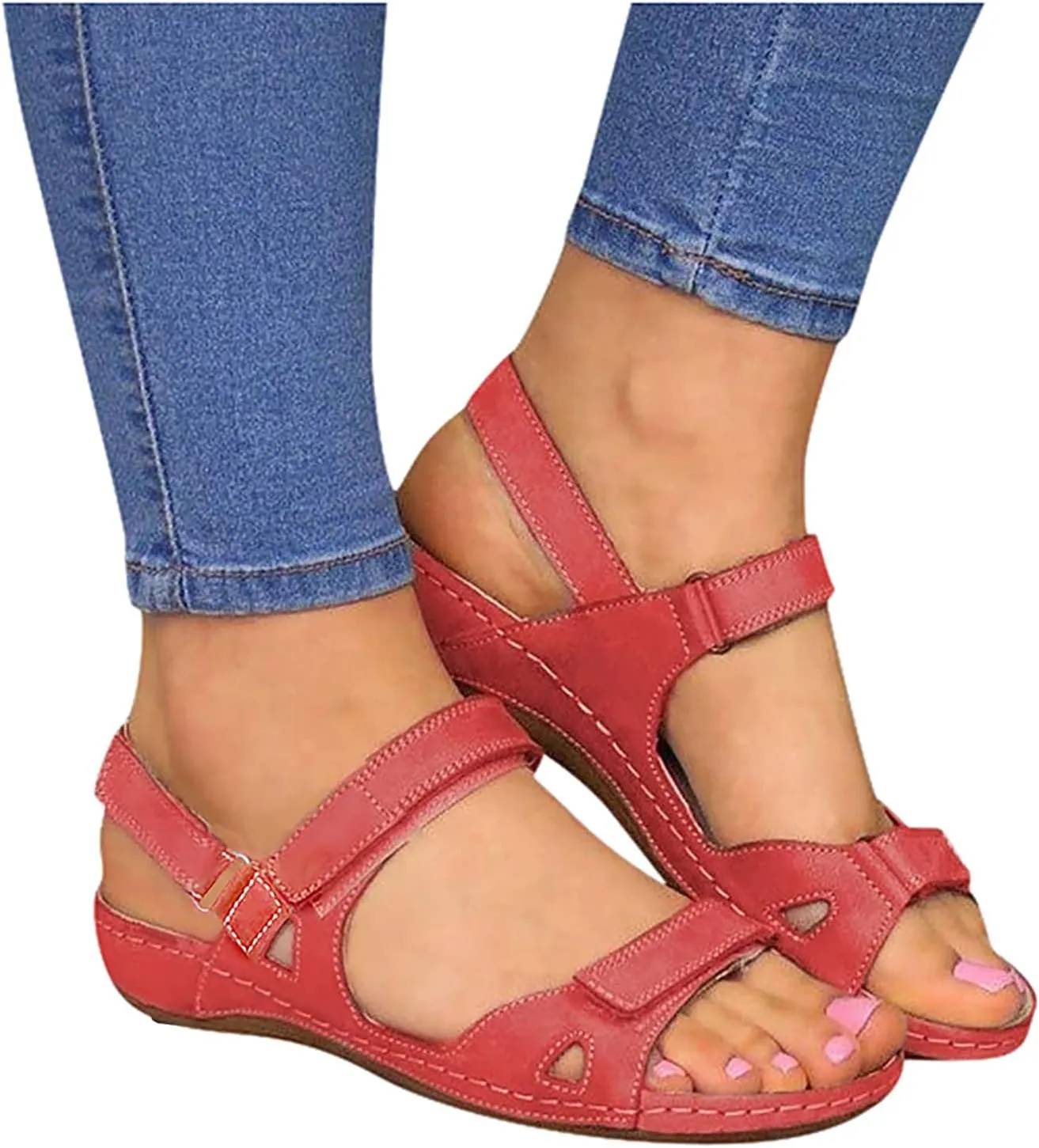 Orthotic Sandals for Women Wide Width Flip Flops Beach Wedge Sandal Comfortable Cute Arch Support Wedge Shoes for Woman Comfortable Platform Dressy Orthopedic Shoe