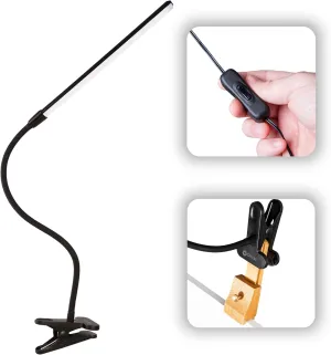 OttLite Clip-On LED Easel Lamp with ClearSun LED Technology - Sturdy Clip Light with On/Off Switch Cord - Adjustable & Flexible Neck for Precise Lighting, Piano, Computer Desks, Shelves & Tables