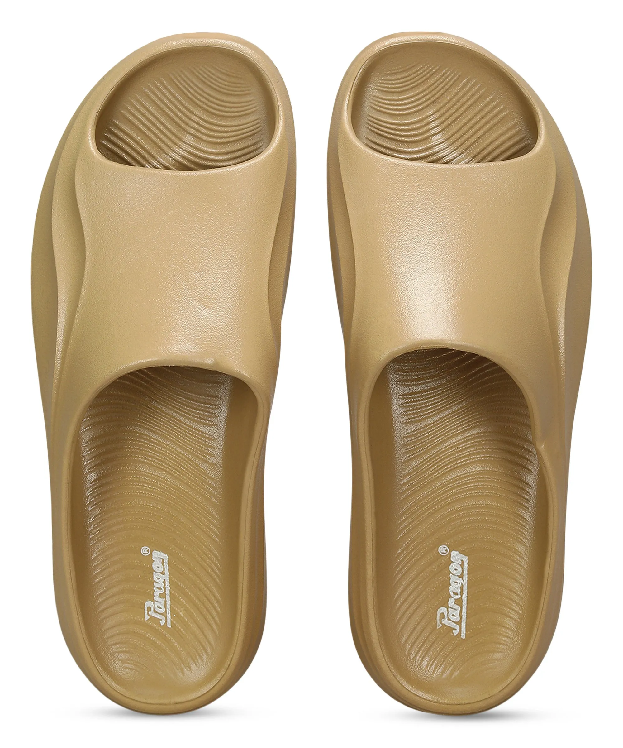 Paragon EVK10926G Men's Waterproof Beige Sliders with Comfortable Sole