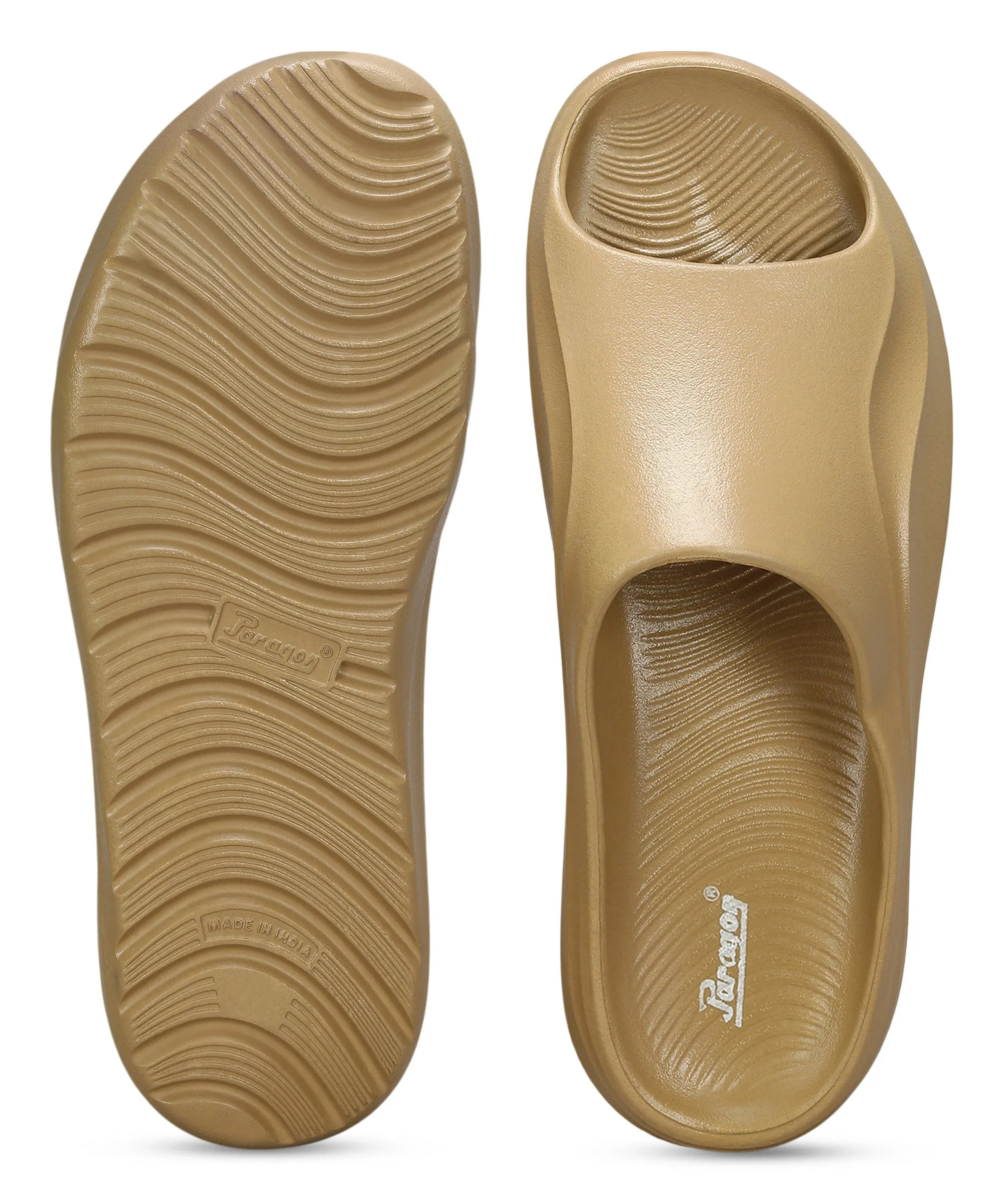 Paragon EVK10926G Men's Waterproof Beige Sliders with Comfortable Sole