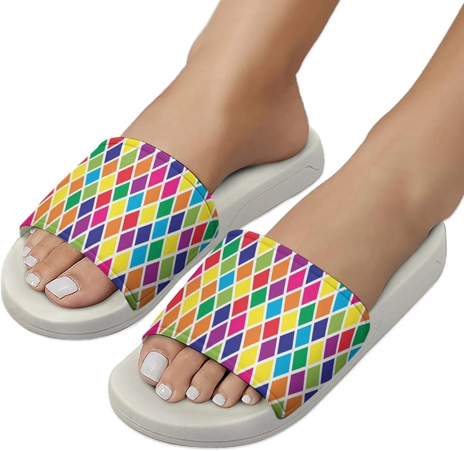 Pizza Pattern Unisex Slide Sandals - Printed Slide Sandals - Can Be Worn Indoors Or Outdoors