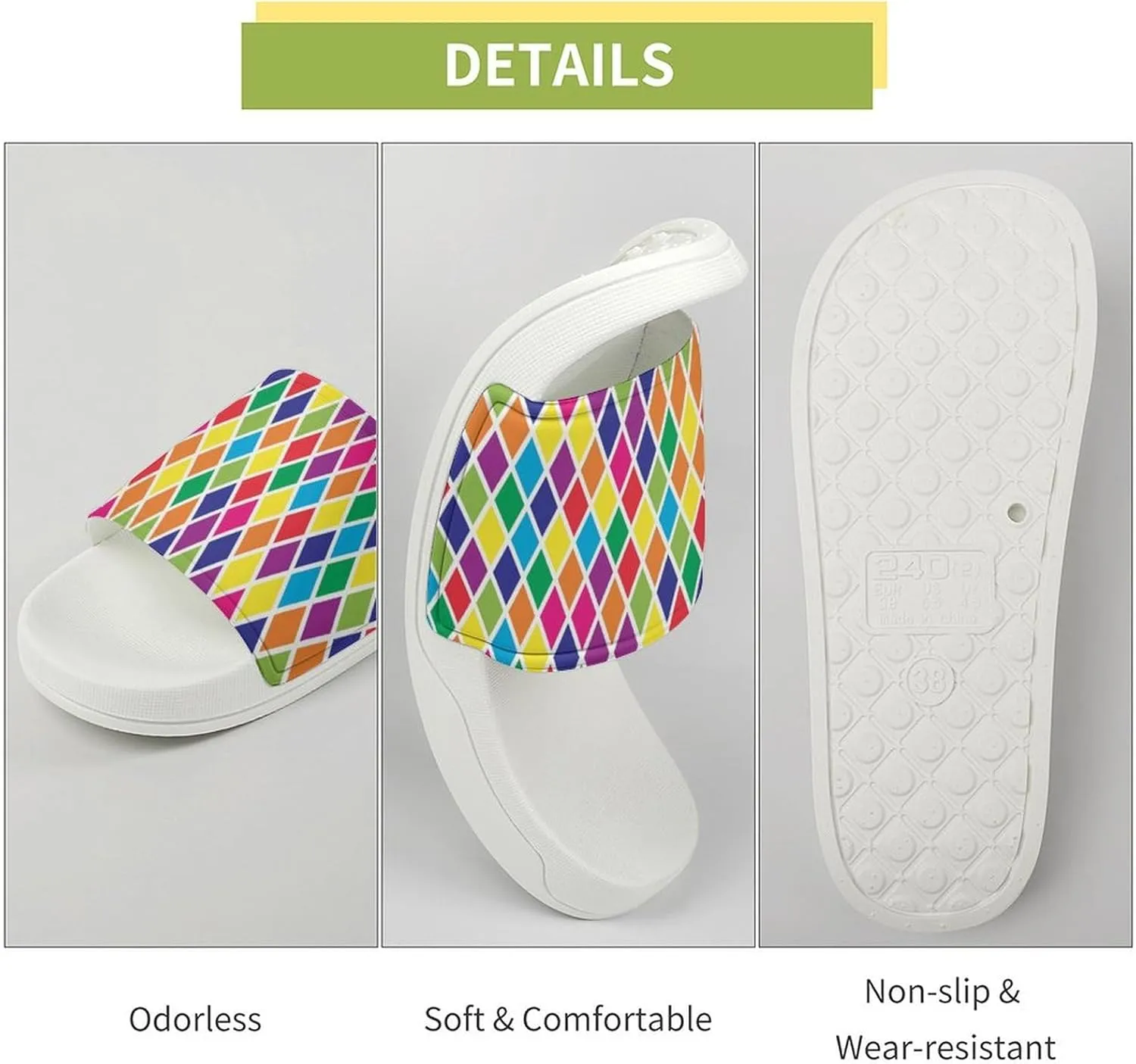 Pizza Pattern Unisex Slide Sandals - Printed Slide Sandals - Can Be Worn Indoors Or Outdoors