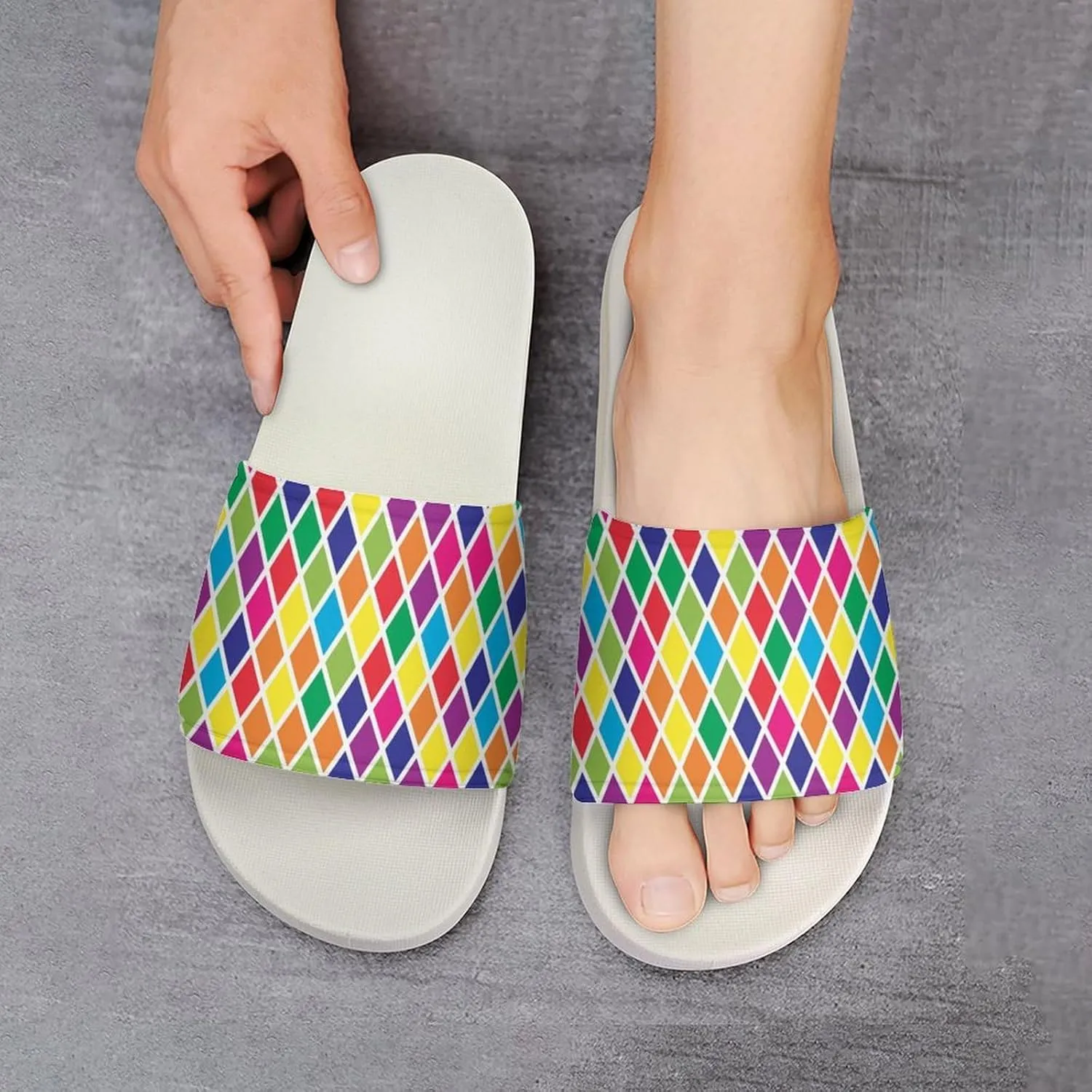 Pizza Pattern Unisex Slide Sandals - Printed Slide Sandals - Can Be Worn Indoors Or Outdoors