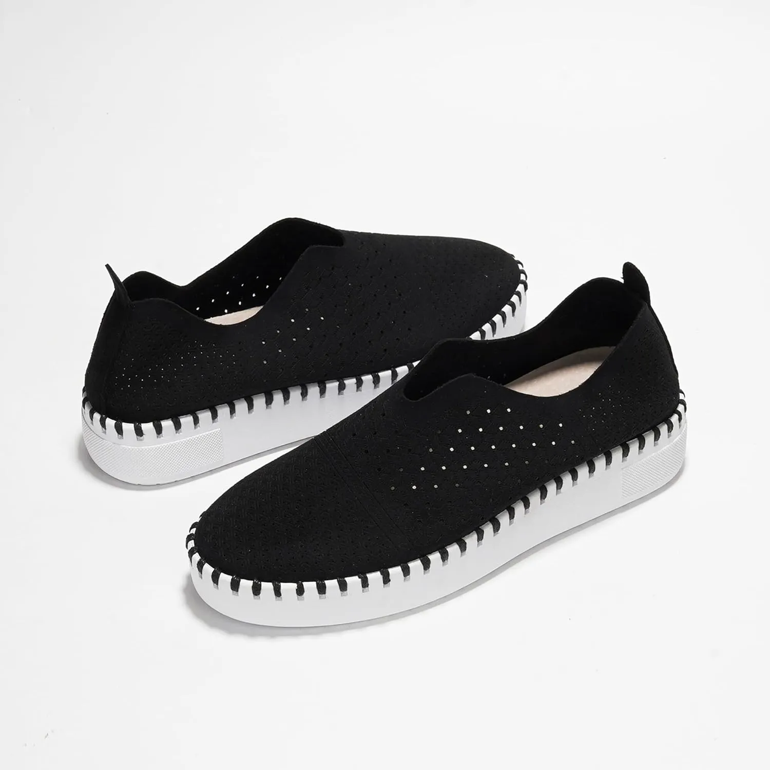 Project Cloud Platform Sneakers for Women - Leather Insole Loafers for Women with Memory Foam - Casual Slip On Womens Loafers with Flexible Outsole (Aster)