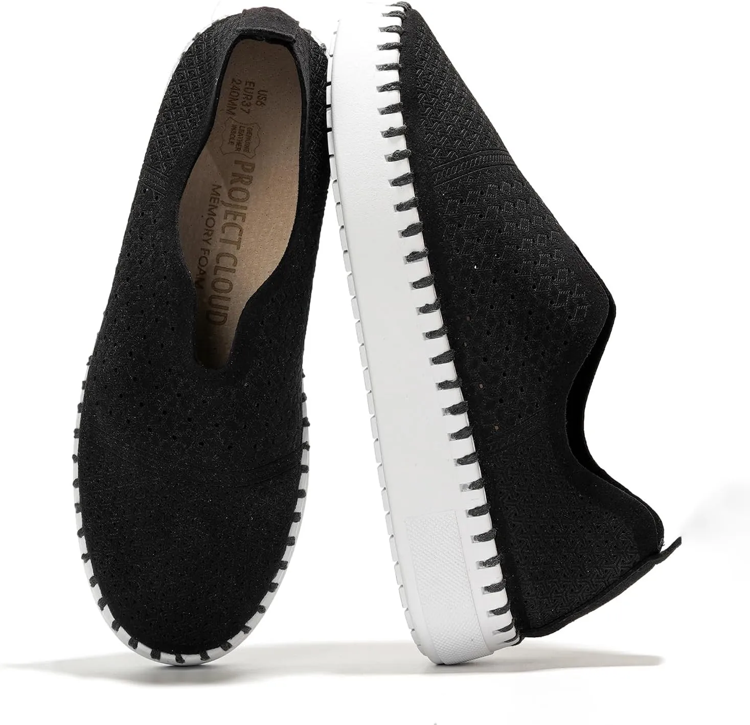 Project Cloud Platform Sneakers for Women - Leather Insole Loafers for Women with Memory Foam - Casual Slip On Womens Loafers with Flexible Outsole (Aster)