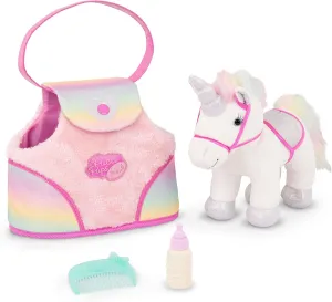 Pucci Pups – Plush Unicorn – Stuffed Animal – Carrier Bag – Comb & Bottle – Kids 3 Years  