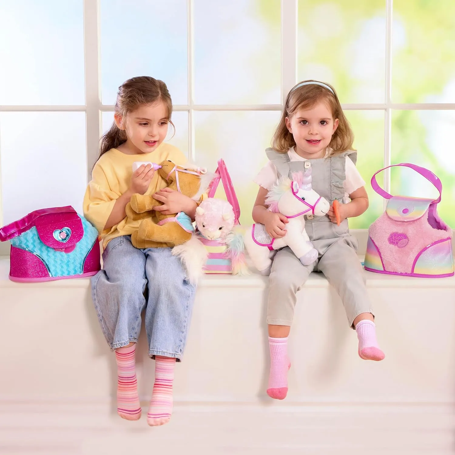Pucci Pups – Plush Unicorn – Stuffed Animal – Carrier Bag – Comb & Bottle – Kids 3 Years  