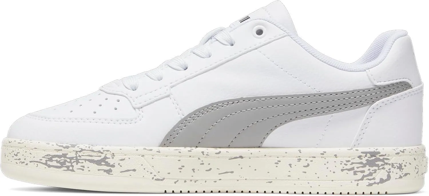 PUMA Caven Sneaker, White-Concrete Gray Black, 1.5 US Unisex Little Kid
