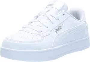 PUMA Caven Sneaker, White Silver Black, 7 US Unisex Big Kid