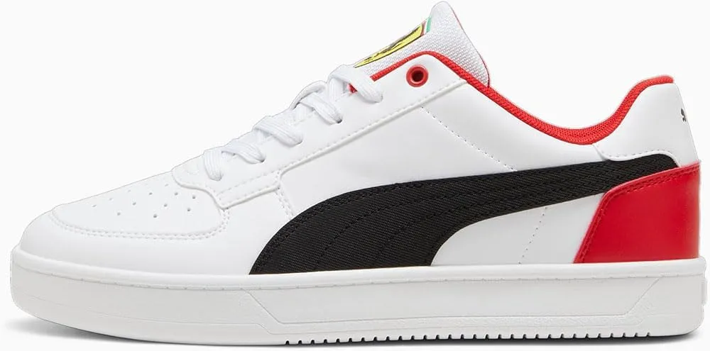 PUMA Ferrari Caven 2.0 Sneakers, White/Black/Rosso Corsa, US 8.5 M