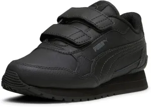 PUMA ST Runner Hook and Loop Sneaker, Black-Shadow Gray, 13 US Unisex Little Kid