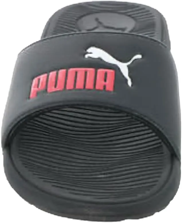 PUMA Women's Cool Cat Slide Sandal, Black-Sun Kissed Coral-White, 9