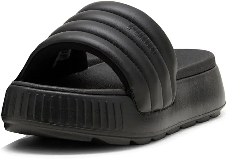 PUMA Womens Karmen Puffy Slide Casual Sandals Casual Low Heel 1-2" - Black