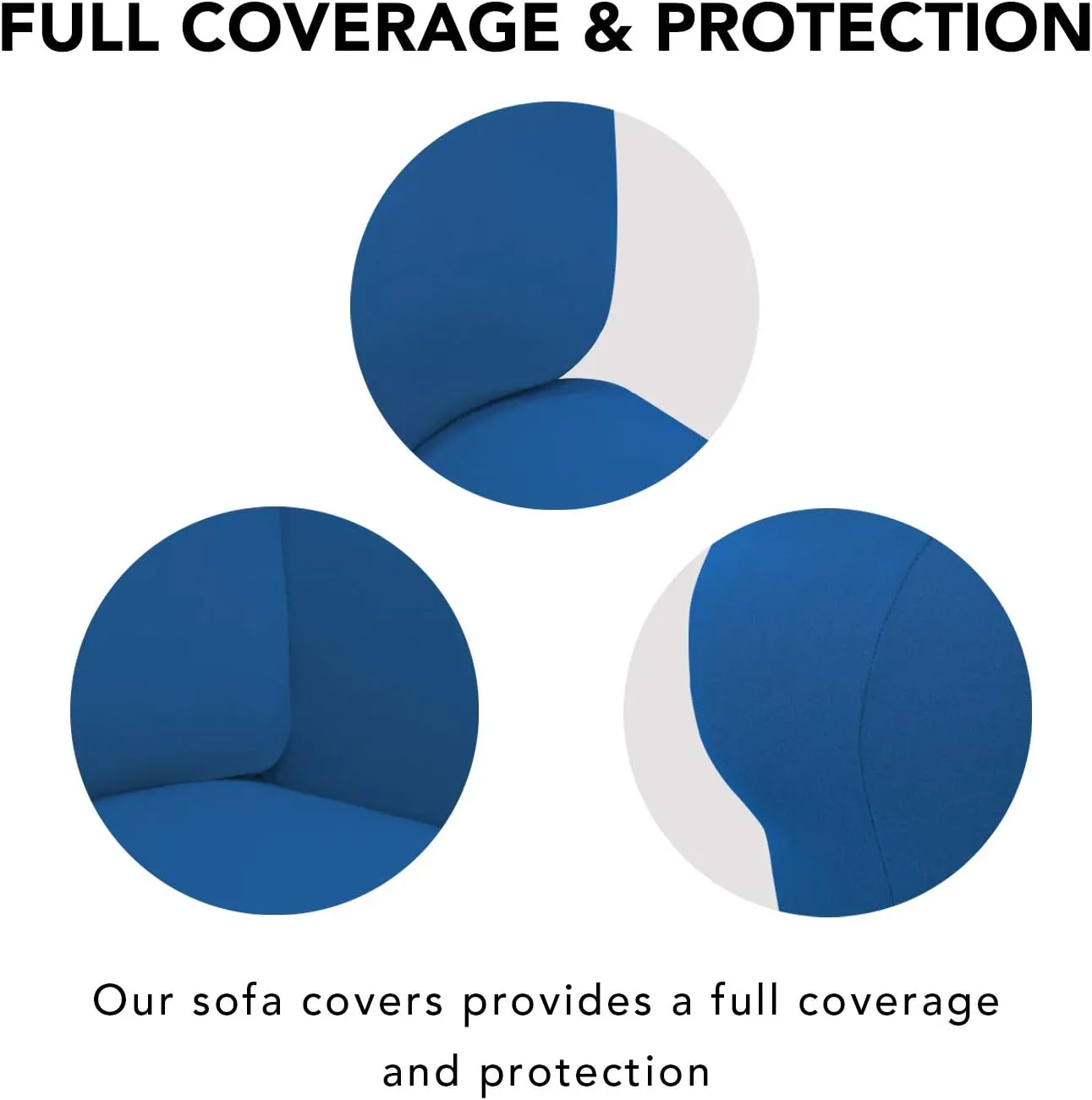 PureFit Super Stretch Sofa Slipcover – Spandex Non Slip Soft Couch Sofa Cover, Washable Furniture Protector with Non Skid Foam and Elastic Bottom for Kids, Pets （Sofa, Classic Blue）
