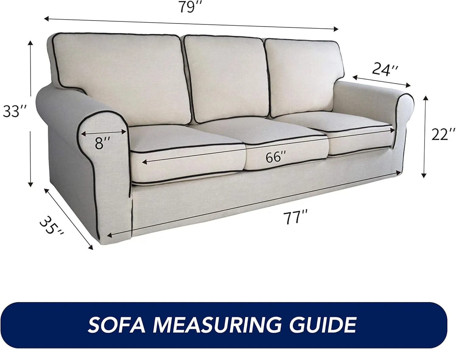 PureFit Super Stretch Sofa Slipcover – Spandex Non Slip Soft Couch Sofa Cover, Washable Furniture Protector with Non Skid Foam and Elastic Bottom for Kids, Pets （Sofa, Classic Blue）