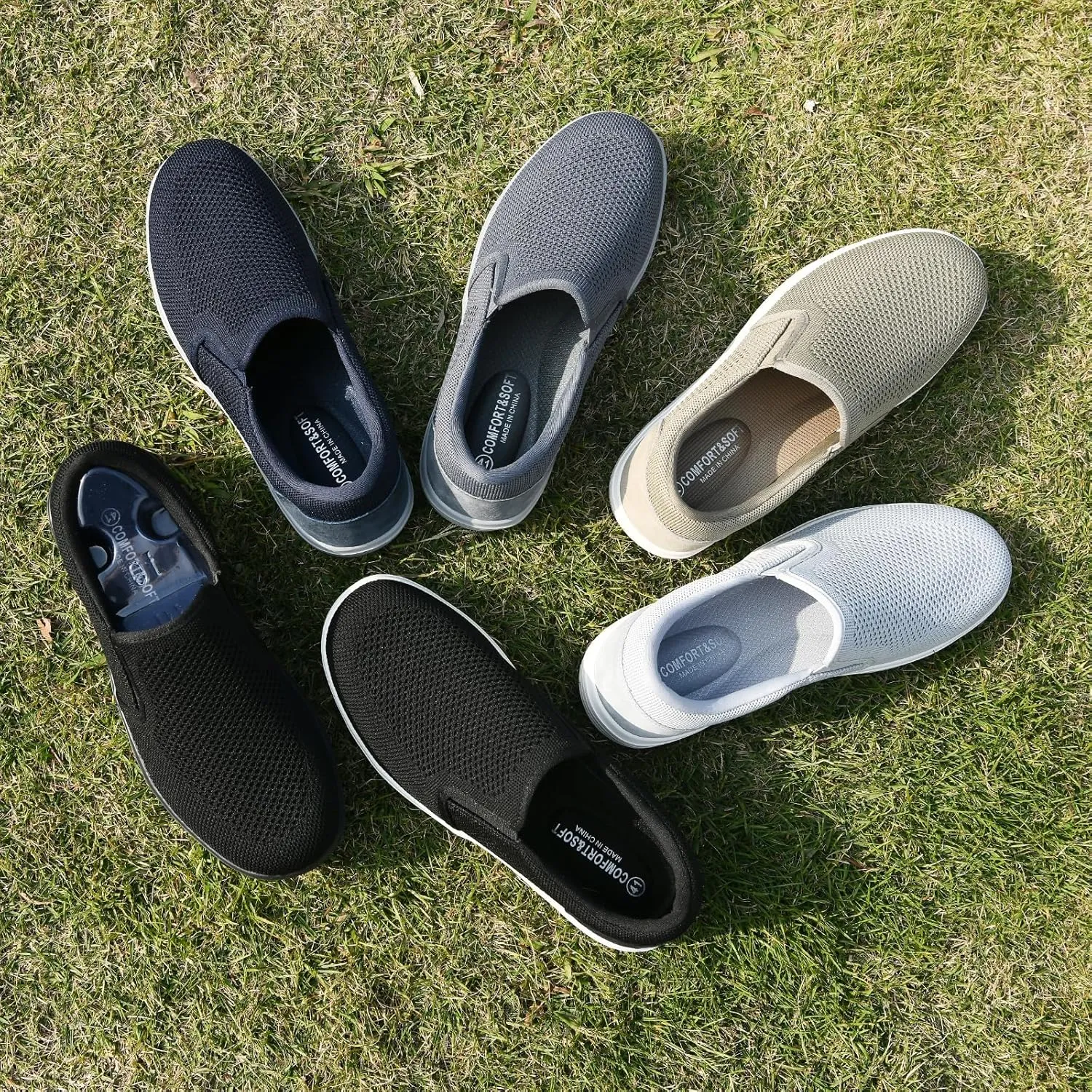 Puxowe Men's Casual Slip On Walking Shoes Mesh Comfortable Loafer